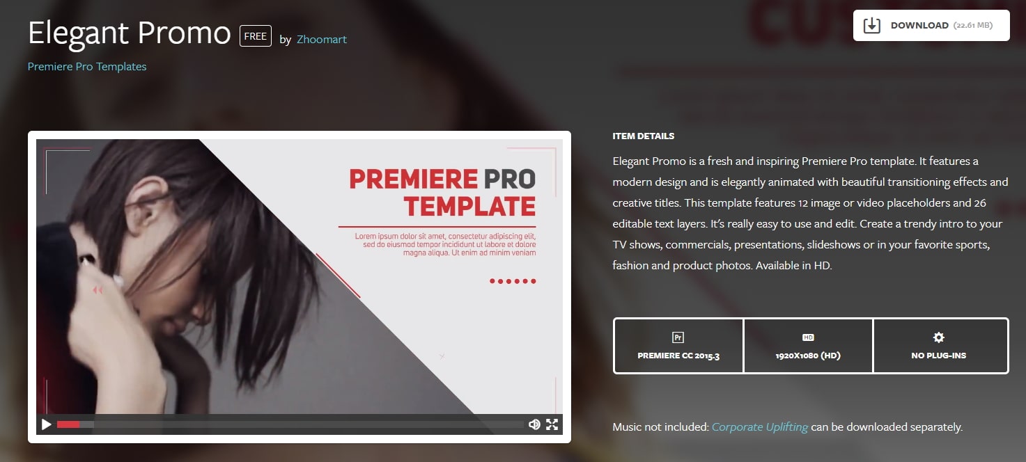 Adobe premiere pro cc intro templates free